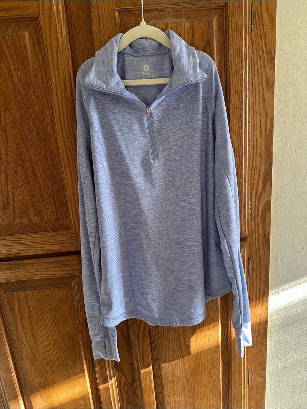 Light Blue, Periwinkle Quarter-Zip Active Pullover